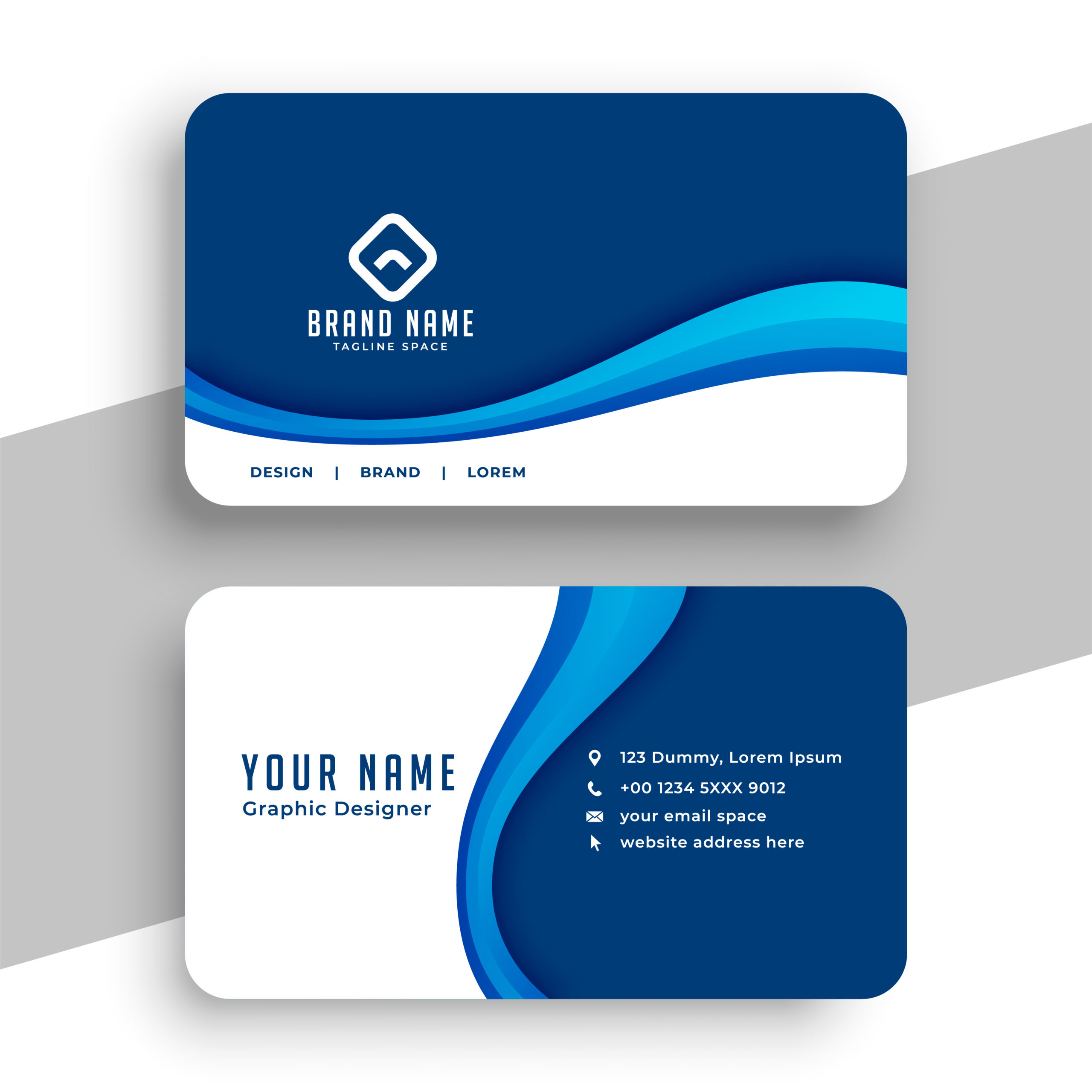 wavy style corporate identity card background for business brand